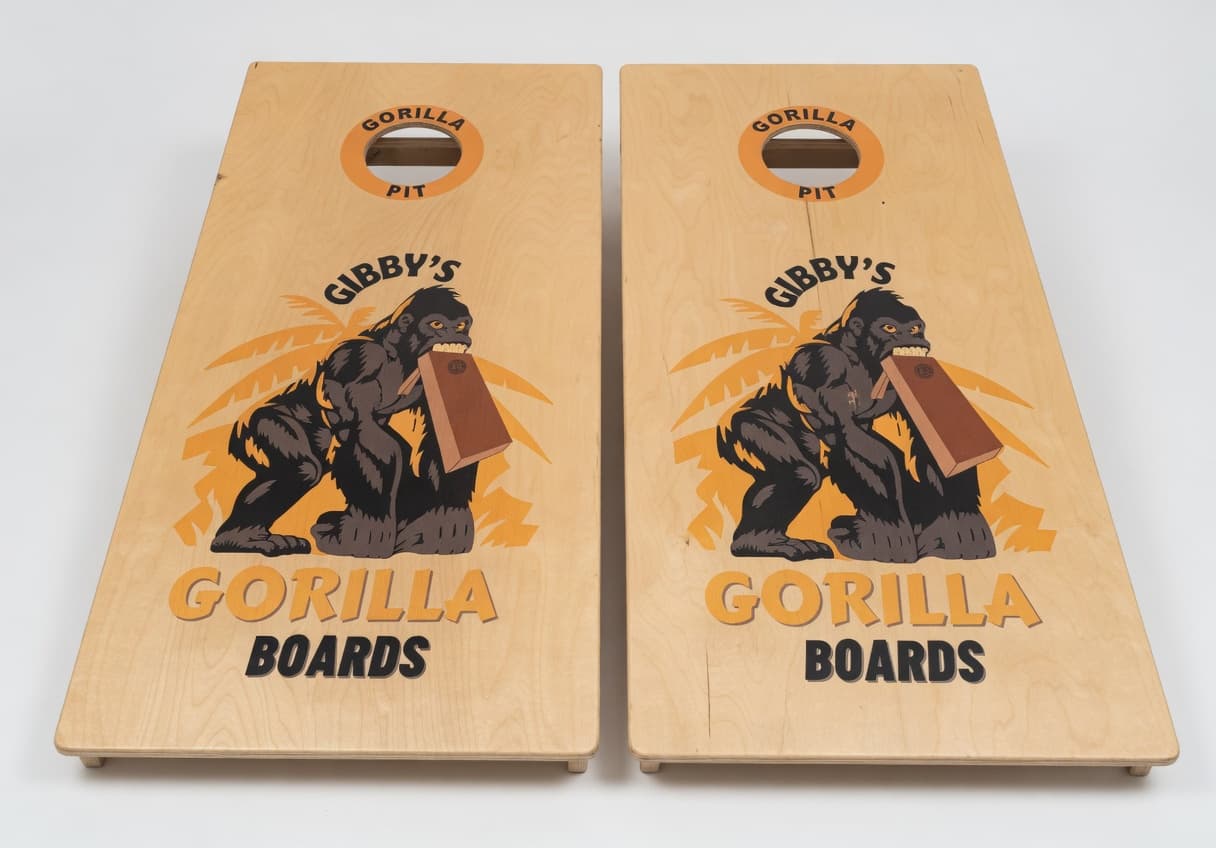 Custom UV-printed cornhole board example